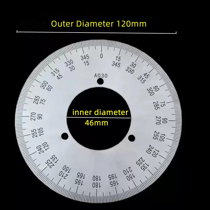 Outer Diameter 120mm Dial Scale Identification Dial Degree Graduated Circle Disk Protractor For Machine Tool Measurement Tools 3