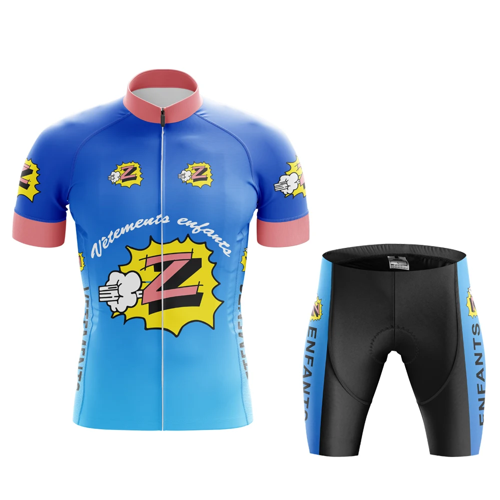 Team Z Men Retro Cycling Jersey Set Short Sleeves Riding Pants Classical Mtb Triathlon Maillot Ciclismo