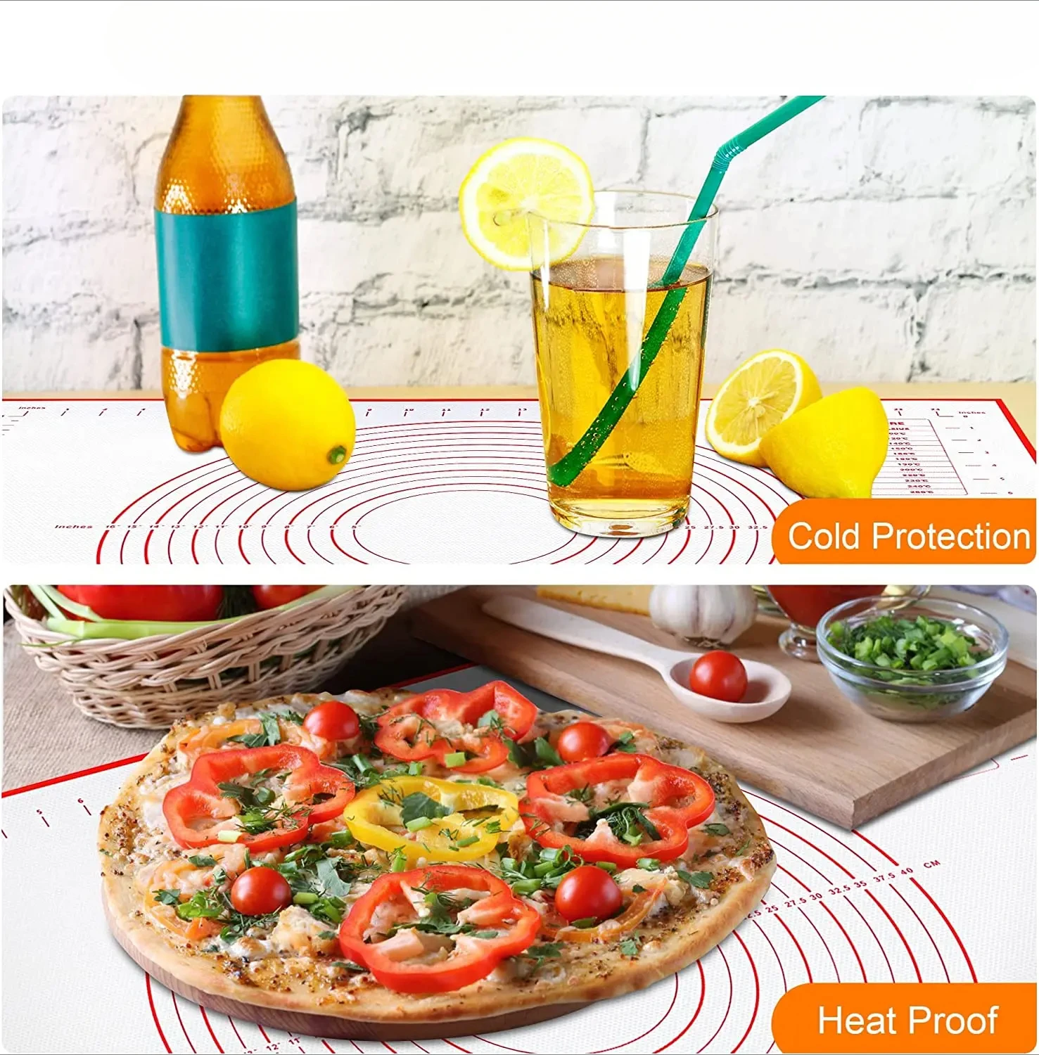 1PCS Silicone Baking Mat Kneading Pad Dough Mat Pizza Cake Dough Maker Kitchen Cooking Grill Non-Stick Gadgets Bakeware