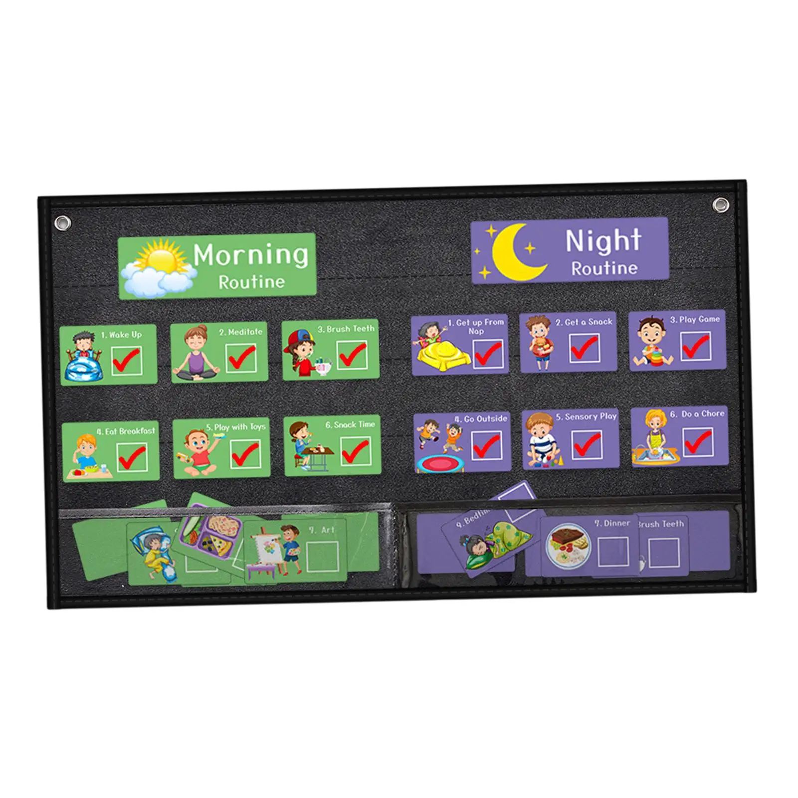 Kids Visual Schedule Calendar Chart Daily Calendar Chart with 20 Activity and 6