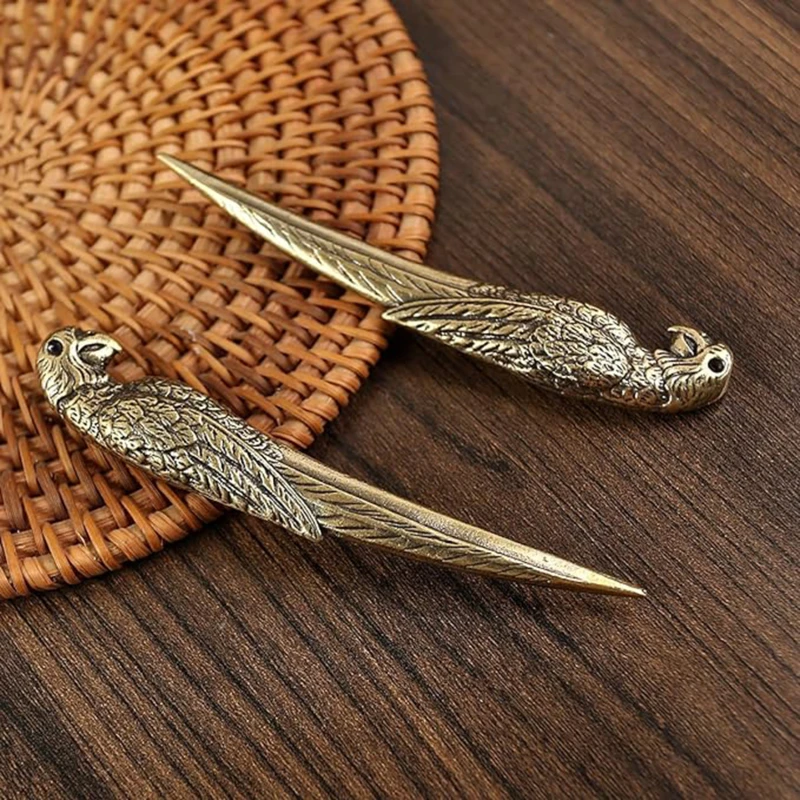 Tea Cutter 1Pc Vintage Copper Parrot Shape Tea Knife Handmade Teaware Tea Drinking Office Ceremony Accessories