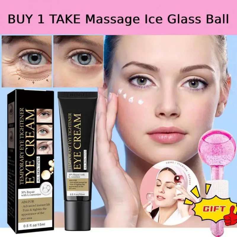 

[Buy One Get Free Gift] Anti Wrinkle Eye Cream Remove Eye Bags Lifting Firming Moisturizing Eye Cream With Massage Ice Ball