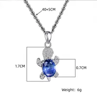 Ensemble collier et boucles d'oreilles plaqué argent pour femme, forme de tortue, diamant en verre multi-documents, luxe léger, style tendance, dames, 3 pièces 6