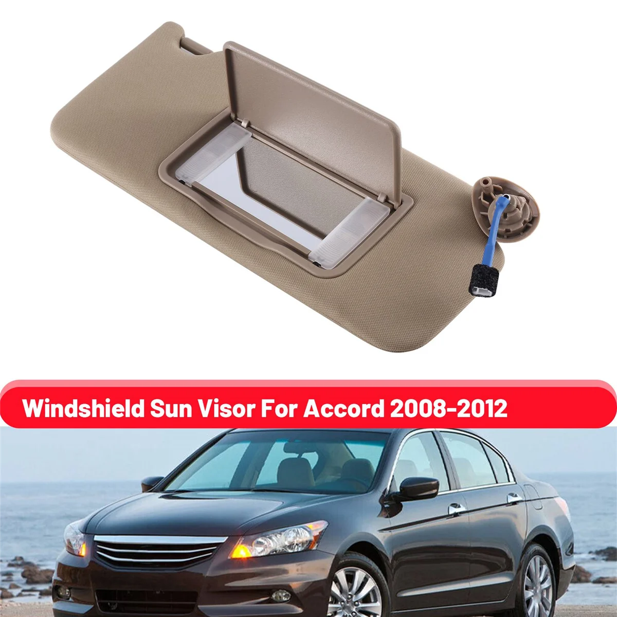 Car Right Passenger Side Sun Visor with Mirror Windshield Sun Visor for Honda Accord 2008 2012