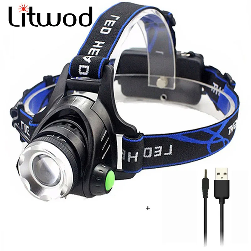 Faro Xm-L2 U3 T6 V6 Torcia Frontale A Led Torcia Con Zoom Impermeabile Lampada Frontale Per Navi Da Campeggio Dal Russo