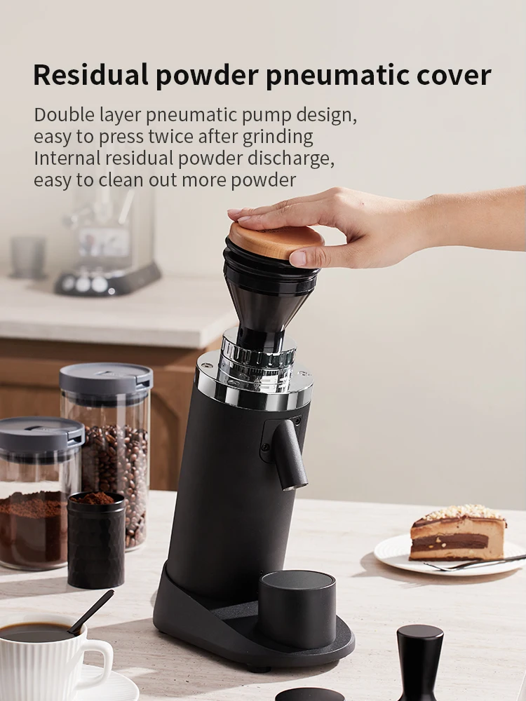 STARSEEKER Electric Coffee Grinder 64MM Titanium Alloy Flat Titanium Burr Stepless Fineness Adjustment Portable Household Black 5