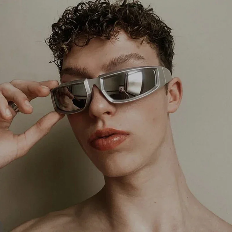 2023 New Outdoor Square Sun Glasses Fashion Mirror Lenses Driving Cost Effective Steam Punk Unisex Y2K Sunglasses