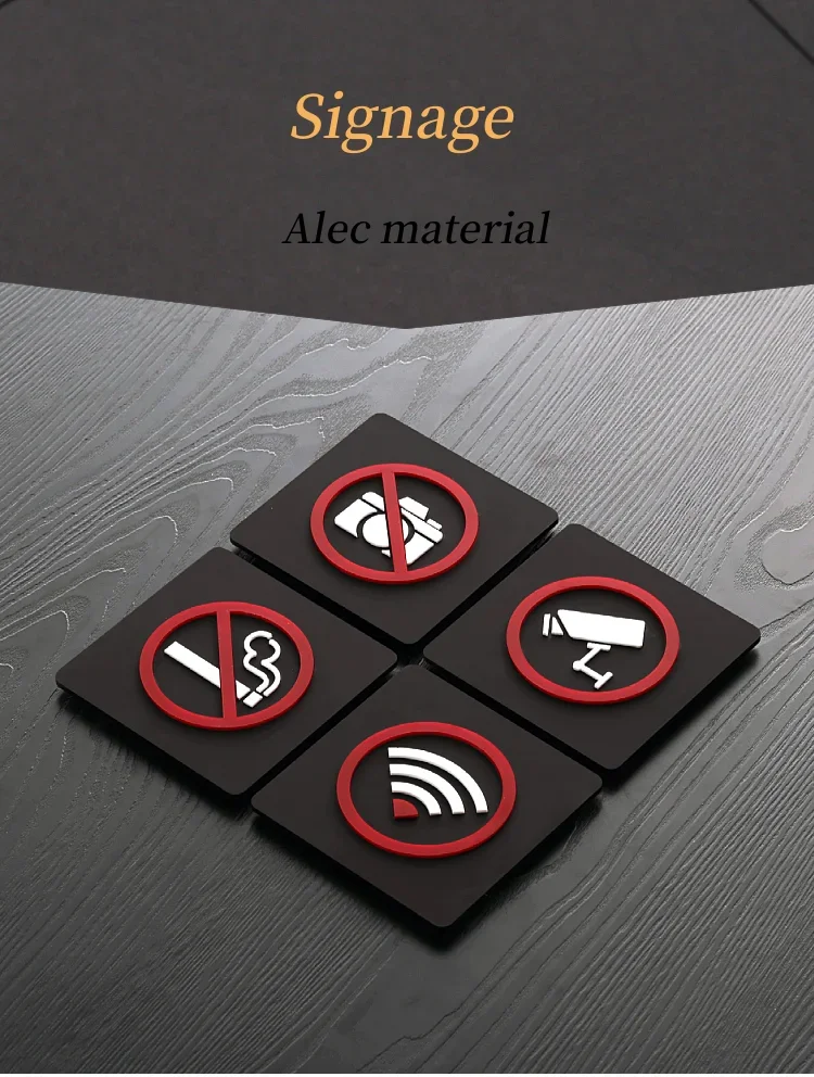 Description Picture 2 of itemWarning Sign WIFI No Smoking Logo No Trespassing Warning Plaque Public Shope Signage Mall Office Buildings Warm Reminder Sign