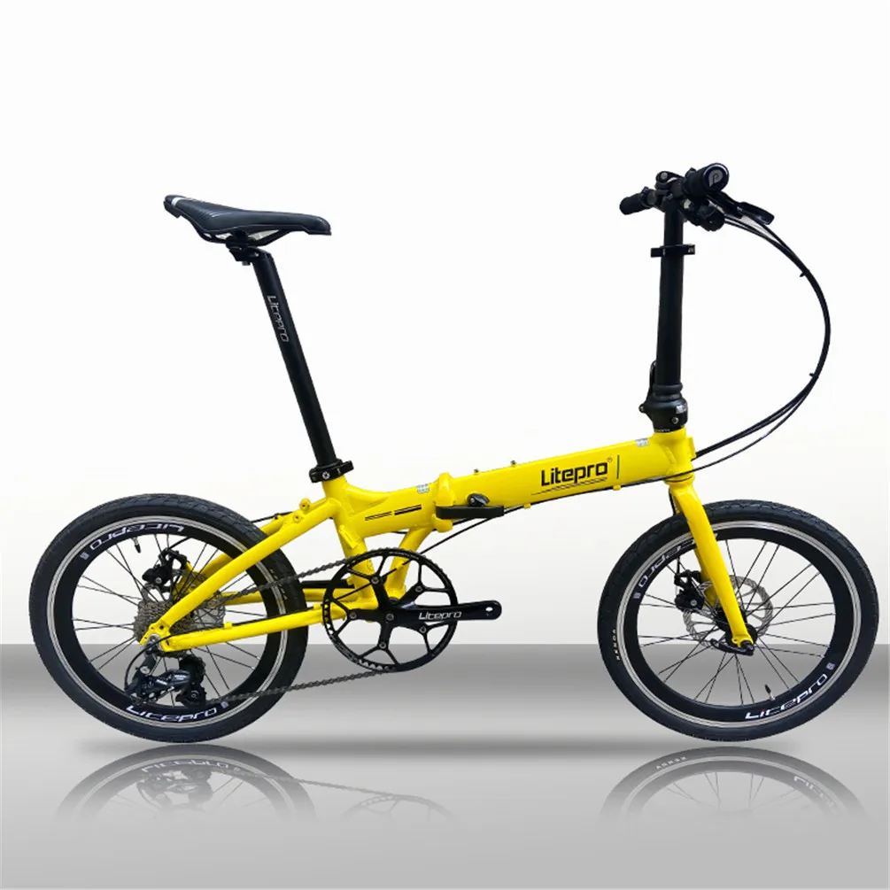 Litepro-超軽量スチール合金フレーム付き折りたたみ自転車,ポータブル