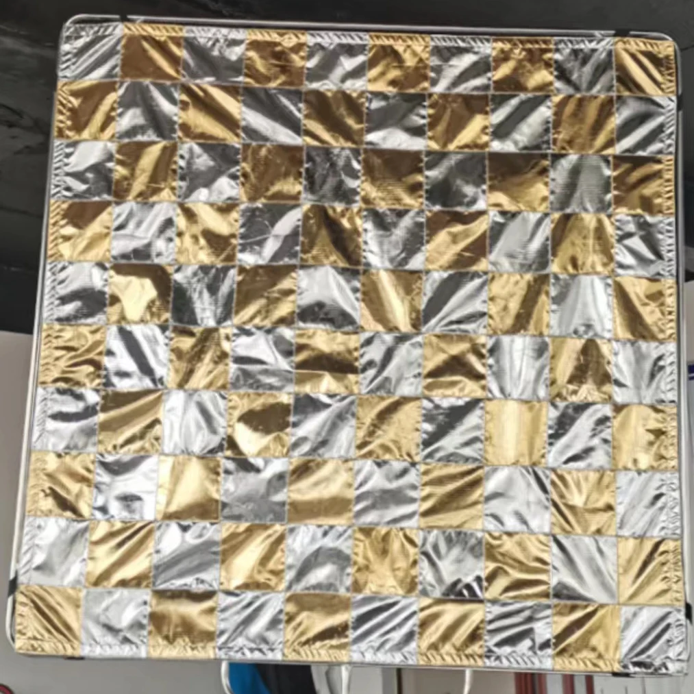 

4 'x 4' 4 фута * 4 фута 1,2 м * 1,2 м Шахматная Серебристая/Золотистая сетчатая отражающая ткань для верхней/рамной ткани с бабочками