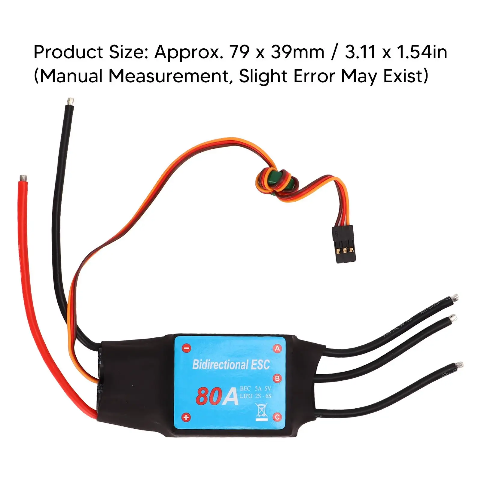 for rc Boat 80A Brushless ESC Stable Durable Reversing Function Auto Learning 5V 5A