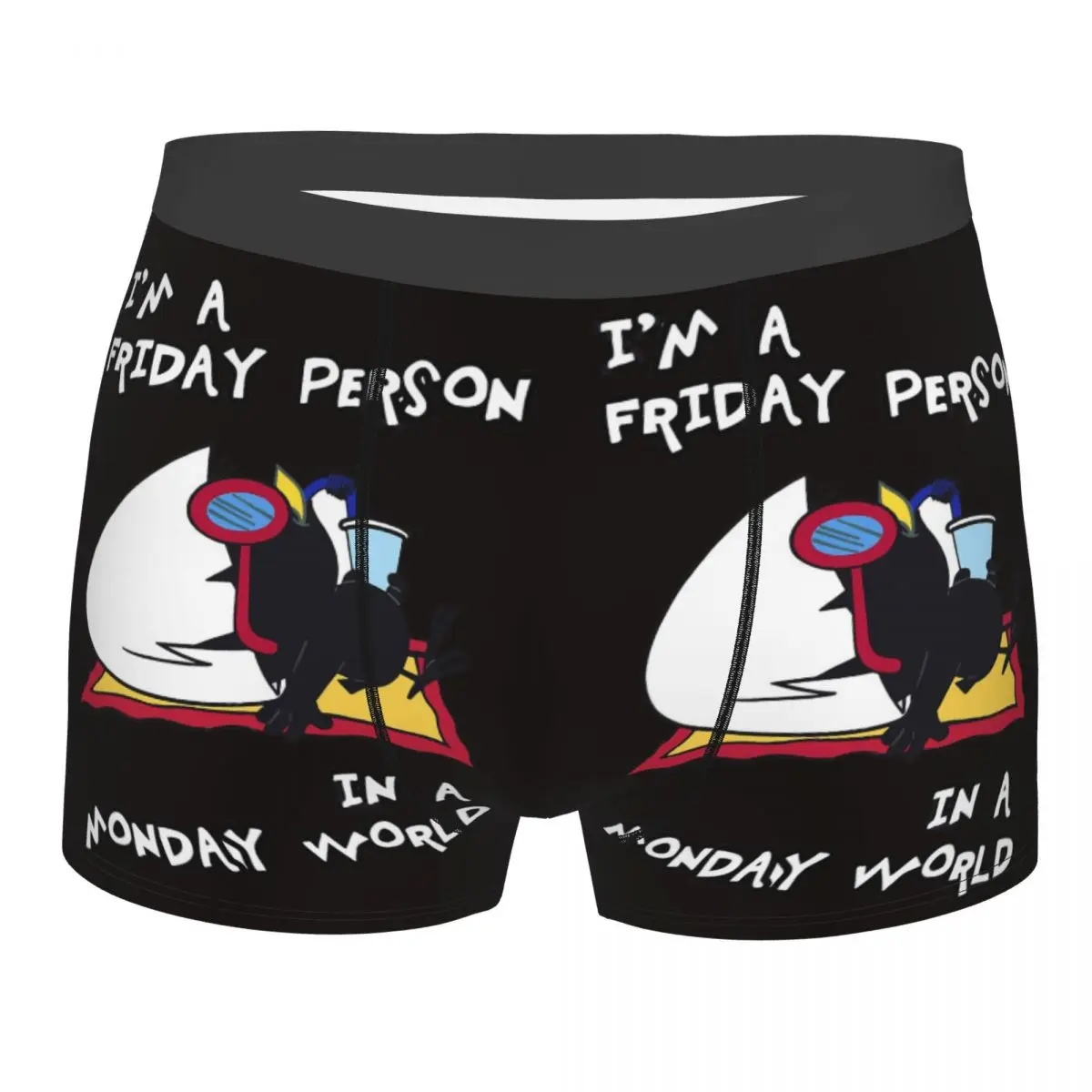 I'm A Friday Person In A Monday World Men Boxer Briefs Calimero Highly Breathable Underpants High Quality Print Shorts Gift Idea