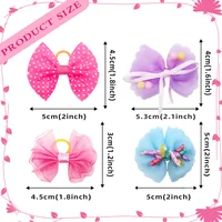 50PCS Pet Hair Accessories Lace Dog Bows With Rubber Bands Handmade Cute Cat Bows Yorkshire Puppy Bowknots Pet Supplies For Dogs 2