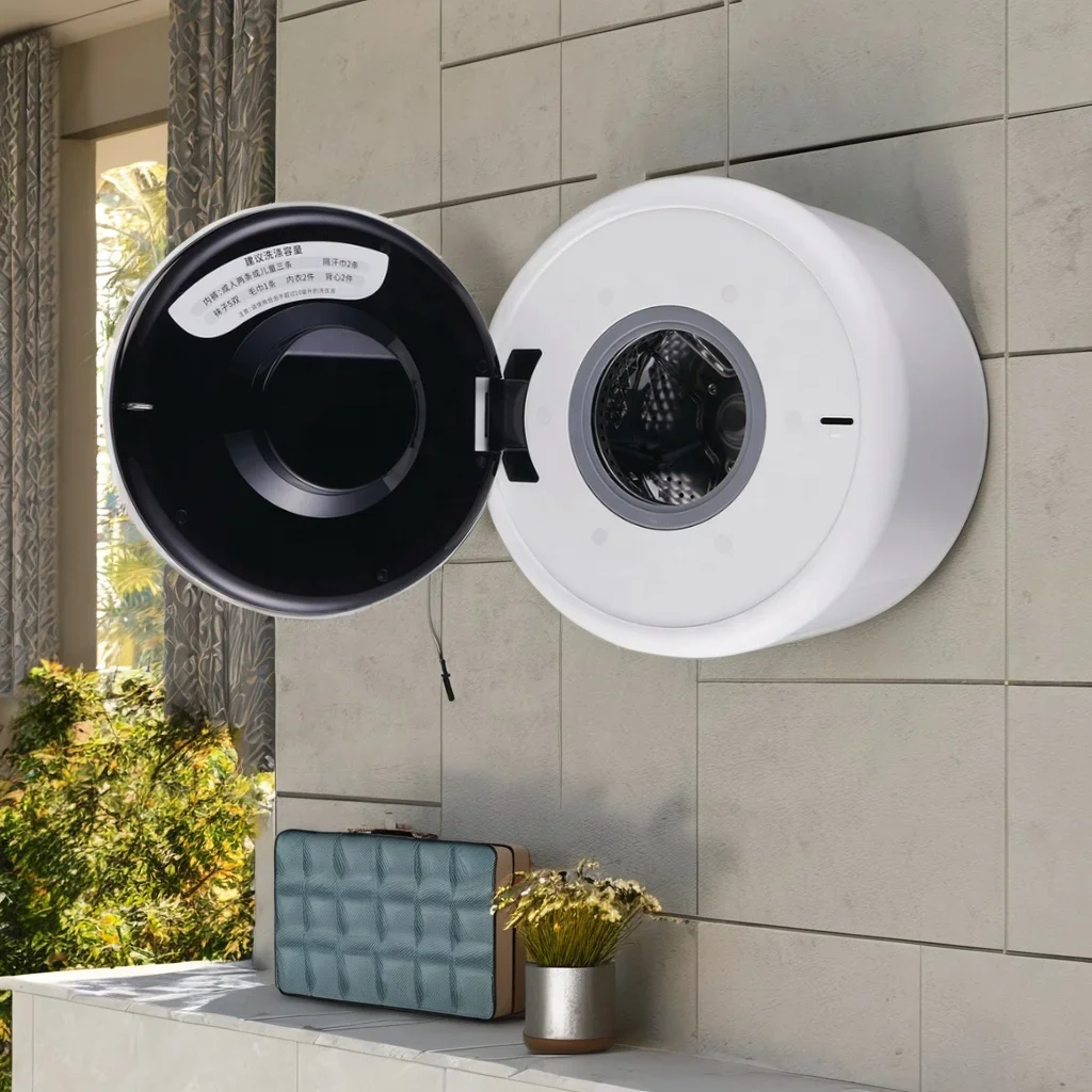 Hanging wall Mini Washing Machine, 8L Upgraded Small Washing Dryer Machine with Spin for Travel, Apartment, Baby Clothes, Socks 2