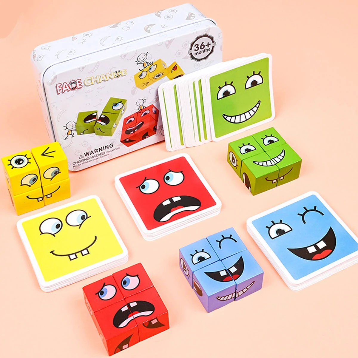 Montessori Face Changing Building Blocks Cartoon Cube Board Game Wooden Puzzle Toy Anxiety Stress Relief Toys For Children Kids 2 Montessori Face Changing Building Blocks Cartoon Cube Board Game Wooden Puzzle Toy Anxiety Stress Relief Toys For Children Kids 2