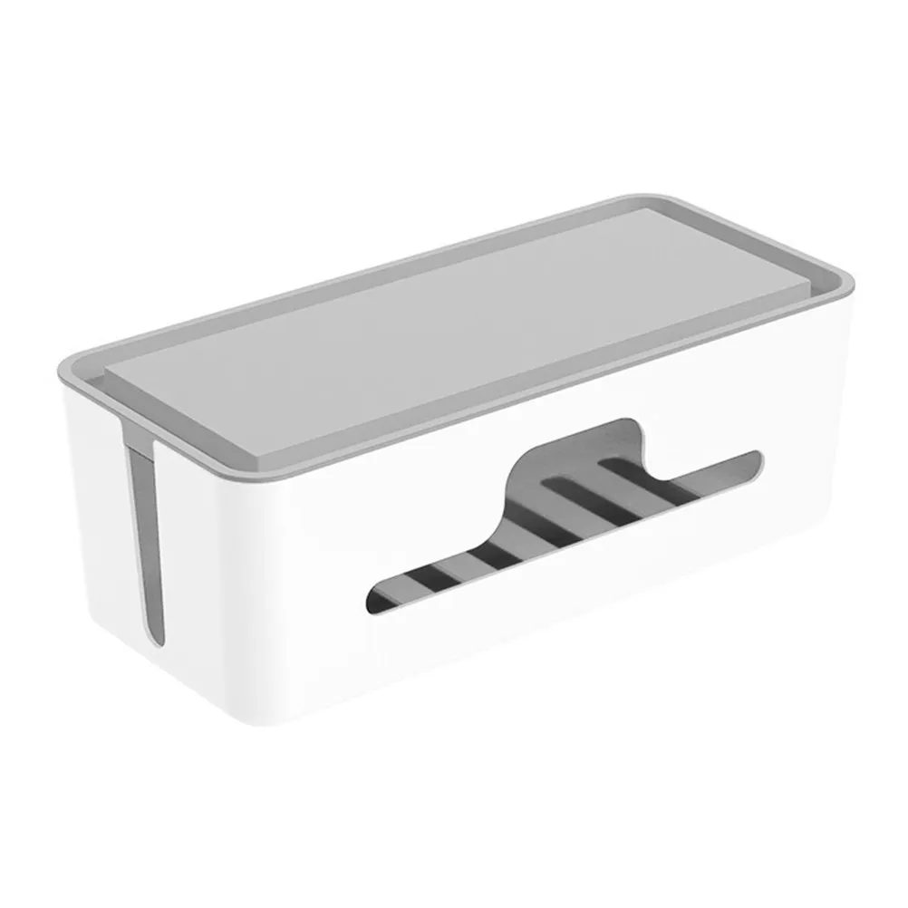 1Pcs 프리미엄 플라스틱 케이블 관리 상자 홈 오피스 침실 연구 코드 정리함 데이터 라인 보관을 위한 미끄럼 방지 고무 코너