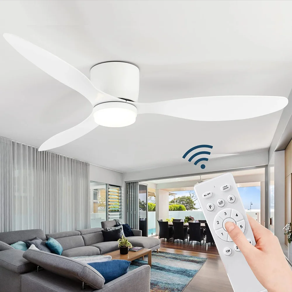 Ceiling Fan Modern Led Ceiling Fan with Light 42 /52 Inch DC Motor 6 Speeds Electric Fan Remote Control