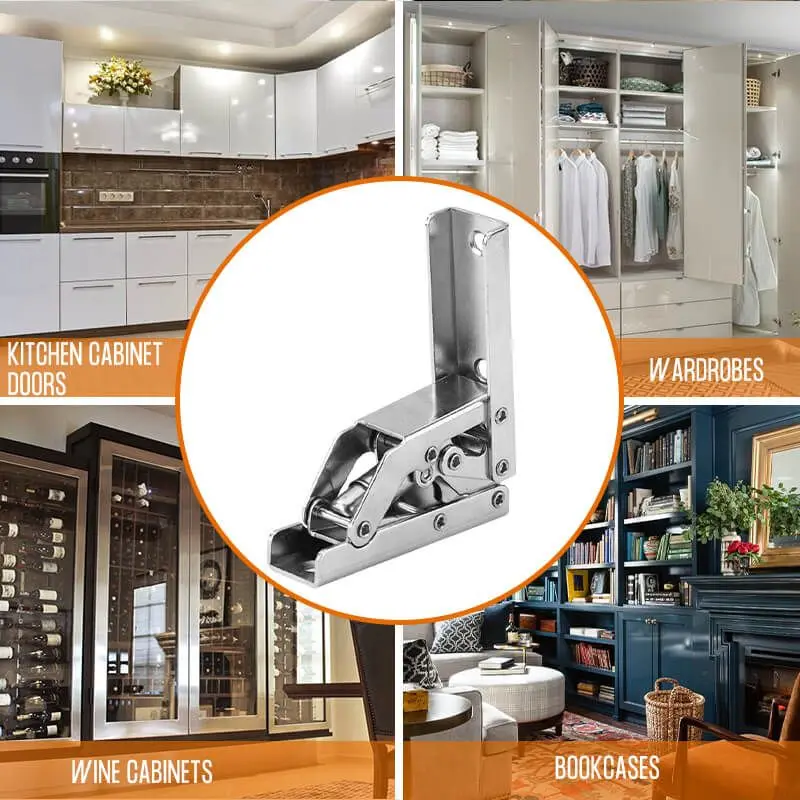 자동 잠금 접이식 힌지, 구멍이 없는 힌지 테이블 다리 브래킷, 180 도 플랫 스프링, 접이식 힌지 하드웨어, 90 도, 2PCs/세트