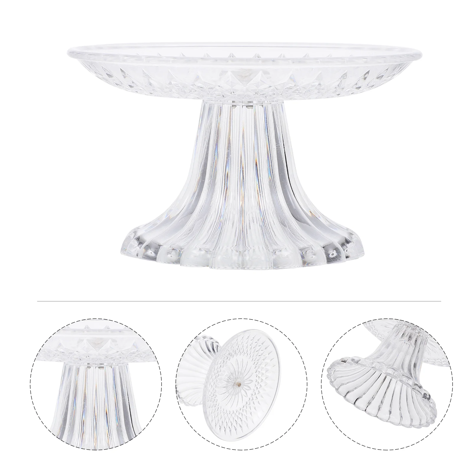 

15/20/25/30/35cm Transparent Acrylic Fruit Plate Dessert Cake Candy Tray Cupcake Rack Stand Wedding Party Display Tray Decor