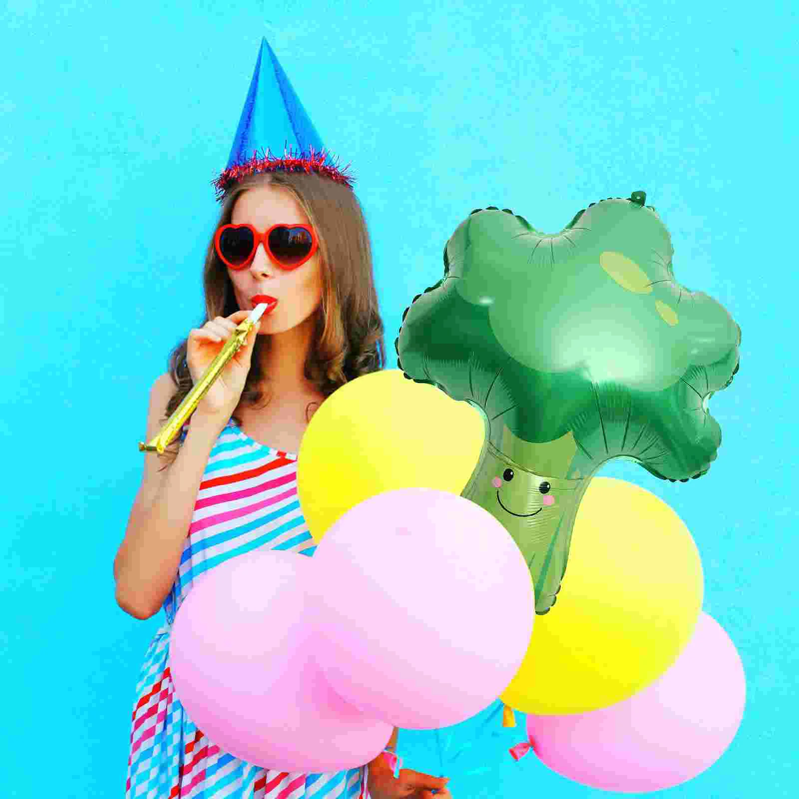 

4pcs Vegetable Aluminium Foil Balloons Cartoon Decoration Balloons Party Supplies (Broccoli)