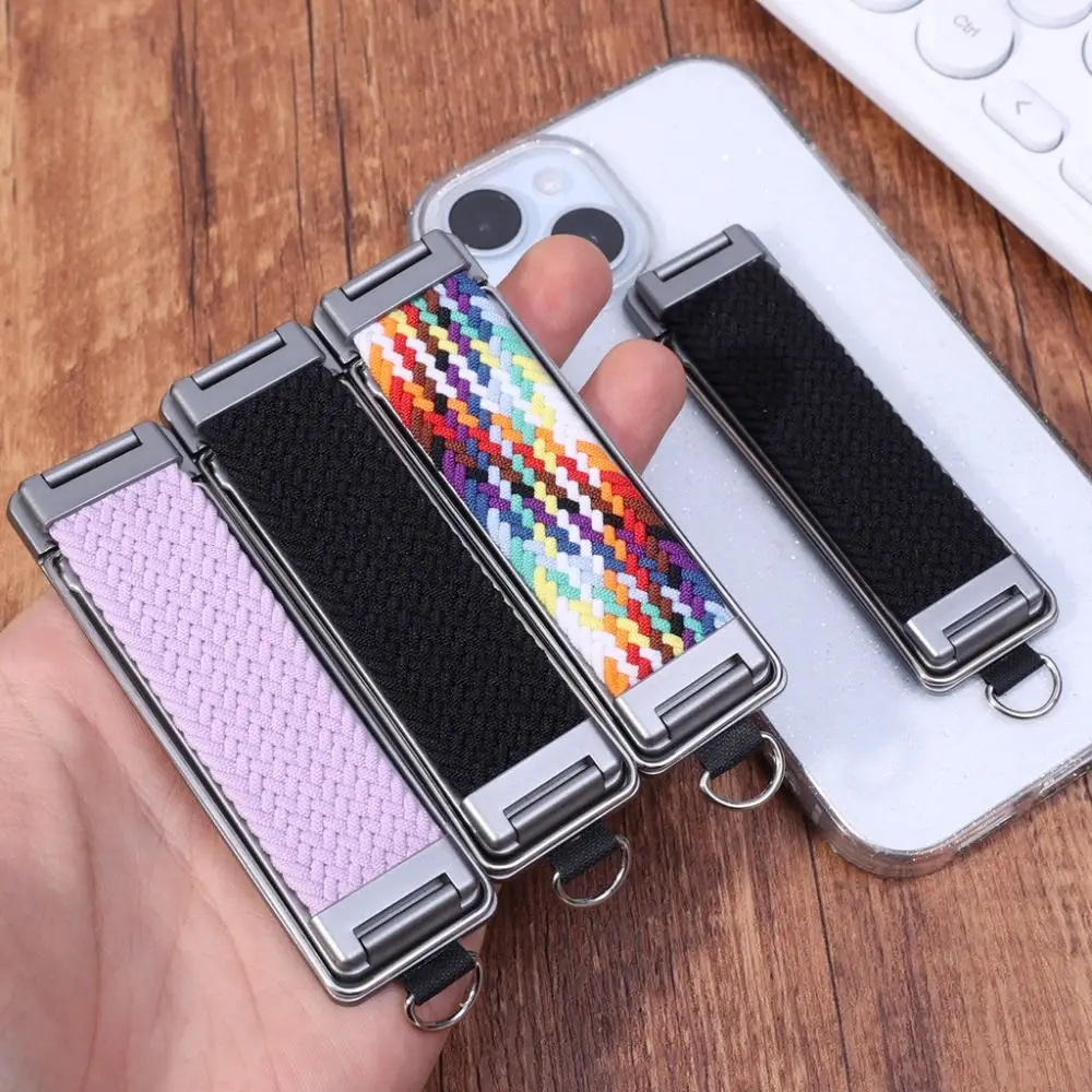 New Braided Phone Finger Ring Holder Self-Adhesive Foldable Phone Back Bracket Back-Mounted Phone Finger Grip