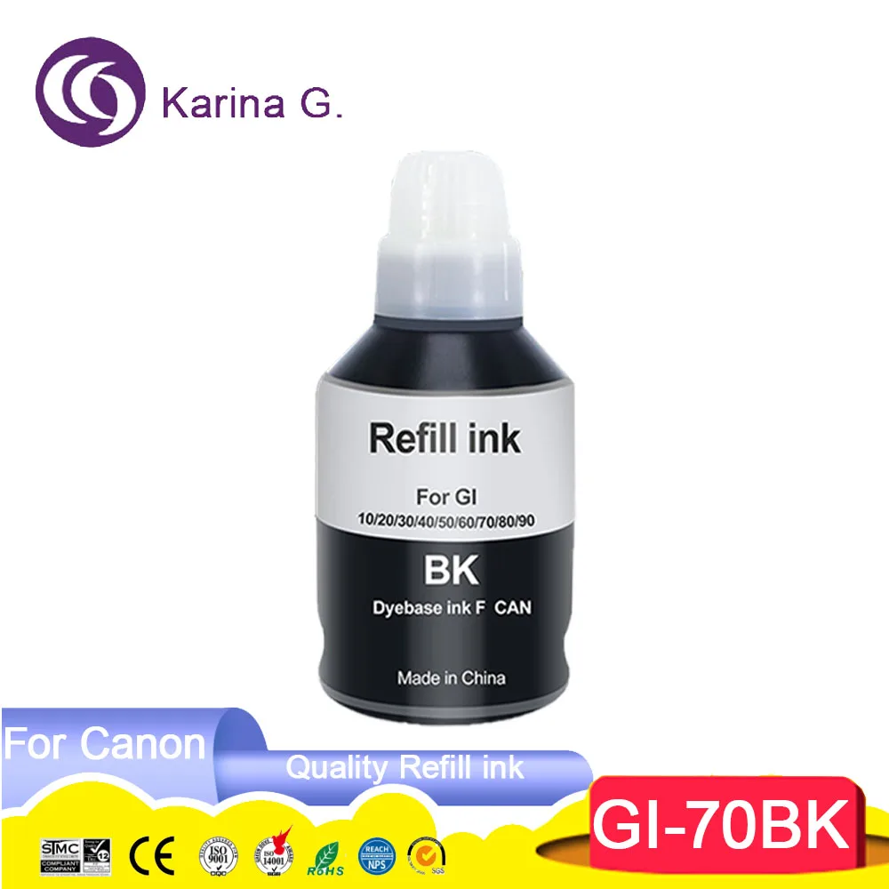 GI-70 GI70 GI 70 Premium Color Compatible Bulk Bottle Water Based Refill Tintas
