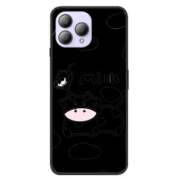 Black TPU Silicone Soft Back Case with Cute Cartoon Characters - Lion, Wolf, Panda | Lightweight Phone Protective Shell for Cubot P80 (DENAHMSA01)
