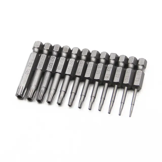 12Pcs Hex Bits Driver Tamper Proof Security Drill Bit Set Torx