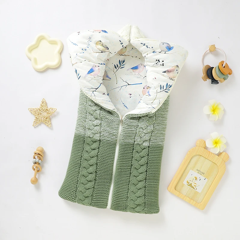 

Infant Baby Sleeping Bags Winter Soft Warm Knitted Newborn Boys Girls Stroller Nursery Cradle Sleep Sacks Quilts 0-6m Enevelopes