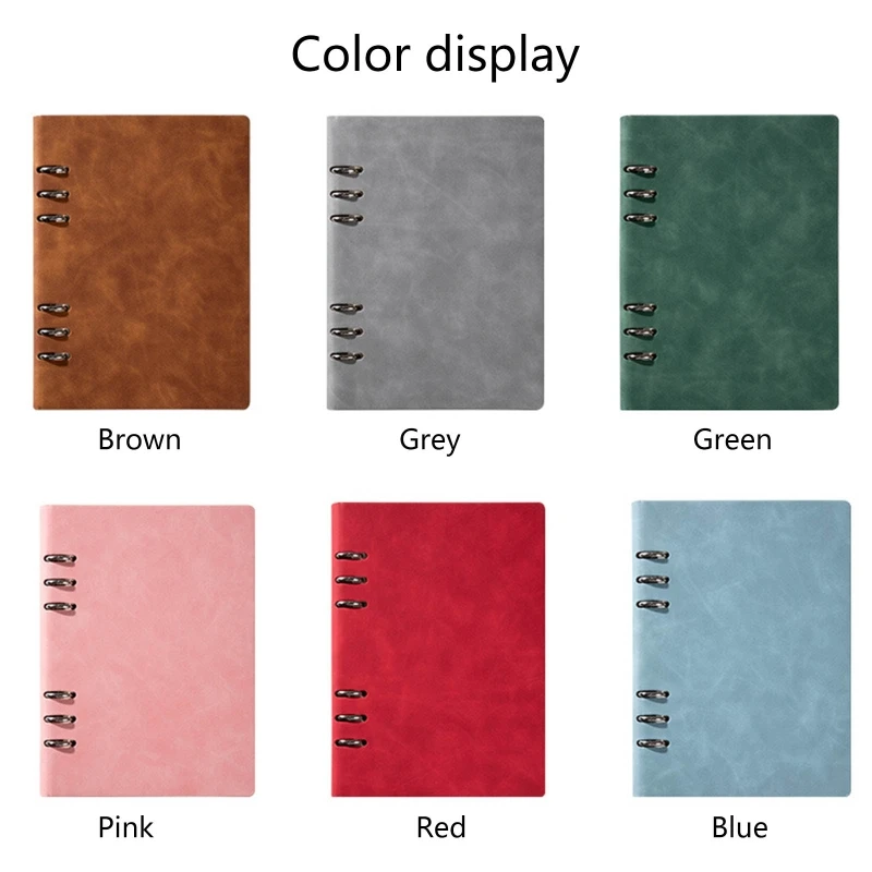 Loose-leaf Notebook PU Leather Notepad A6 Binder Journal Business Memo Book 100 Sheets Lined for Office Women Men Gifts | Канцтовары для