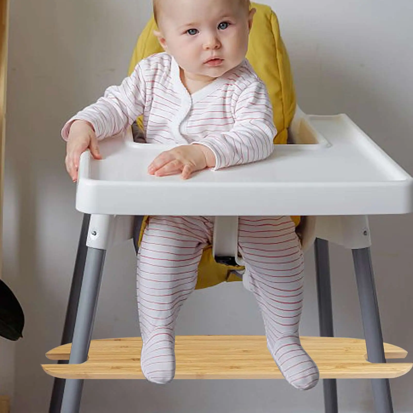 Bamboo Foot Rest Adjustable Baby Highchair Foot Rest Bamboo Wooden Footrest High Chair Accessories Non-Slip Adjustable Wood