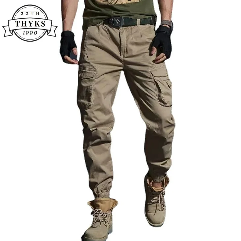 

Cargo Pants Men Military Cotton Elasticity Mens Trousers Streetwear Multi-Pocket Army Green Washed Joggers Casual Pantalon Homme