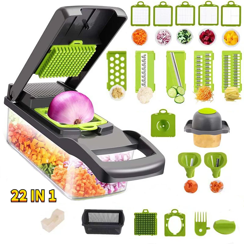 Vegetable Chopper, Multifunctional Food Chopper, Onion Chopper, Kitchen Vegetable  Slicer Dicer Cutter, Chopper With Container - AliExpress