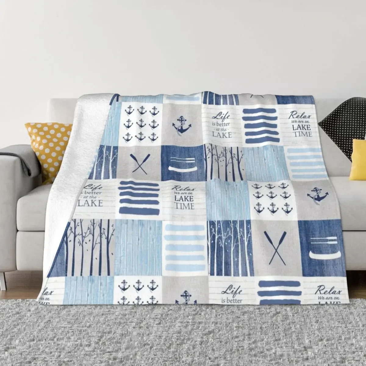 

Life is better at the lake patchwork Throw Blanket Comforter Blankets For Sofas Blankets