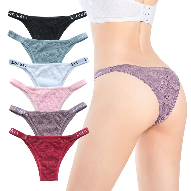  Lace Panties Women M-XL Brazilian Underpants Low-Rise Thongs Ladies Sexy Panty Letter Underwear Female G-string Lingerie