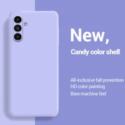 Liquid Silicone Protective Phone Case - Soft and Durable Cover - A53 5G (Light purple)