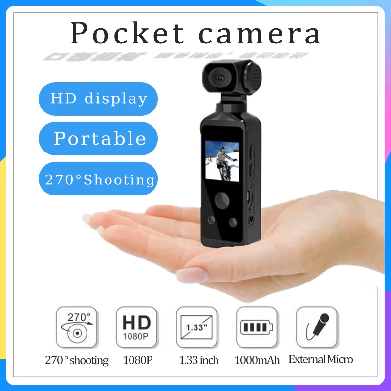 Wifi 270° Rotatable Waterproof Action Pocket Camera 1.3 Inch Screen