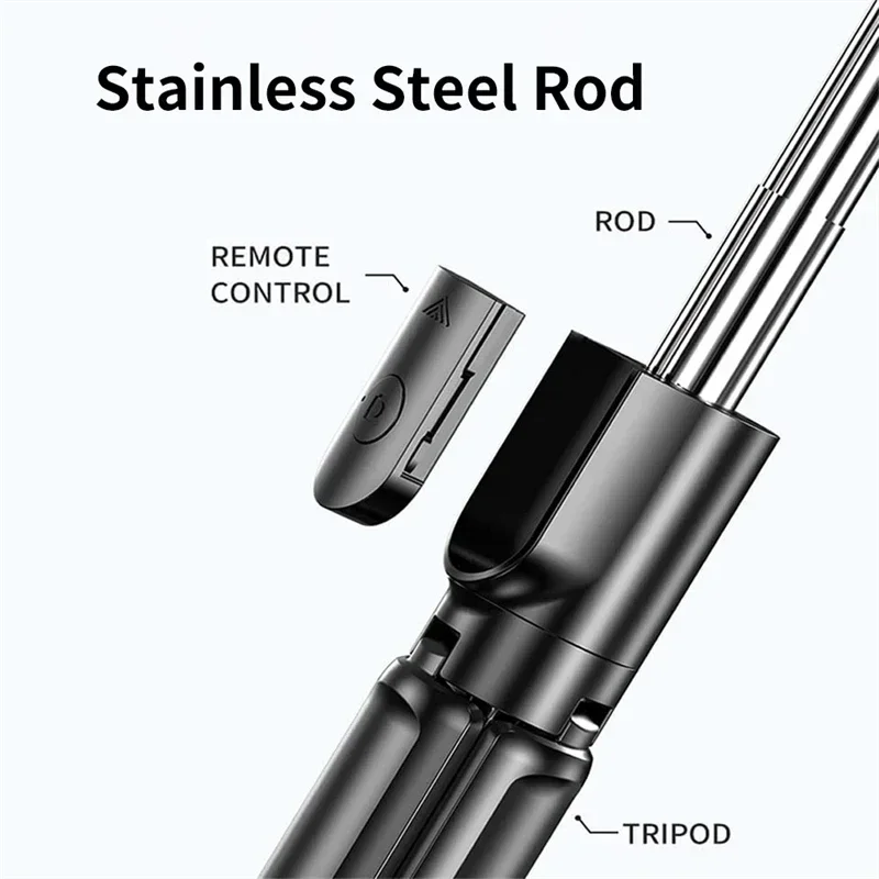 Wireless Selfie Stick with Tripod Stand and Light Bluetooth Remote Extendable for iPhone Mobile Phone TikTok Live Streaming selfie stick tripod cell phone selfie stick smartphone selfie stick selfie stick phone selfie tripod