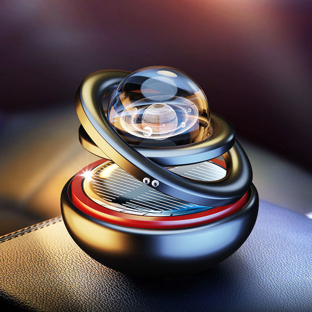 Perfume Ornaments Solar Double-ring Suspension High-end Car Creative High-end Interior Decoration Center Console