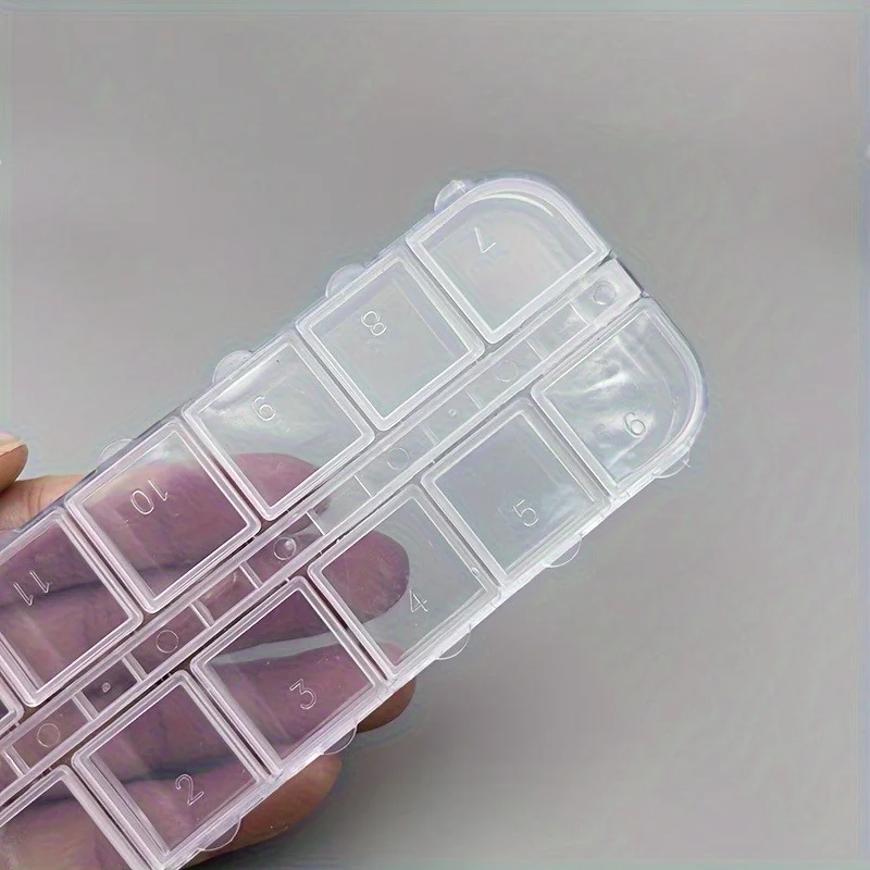 4pcs Geometric Nail Ornament Storage Box, Assembled and Disassembled Plastic Box, Nail Ornament and Dried Flower Dividing Box