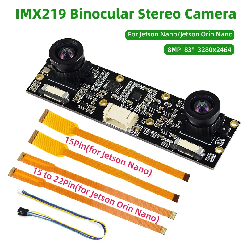 Câmera Nvidia Jetson Nano 8mp Câmera Binocular Imx219 Visão Estéreo Visão de Profundidade Estéreo para Jetson Orin Rpi Cm4