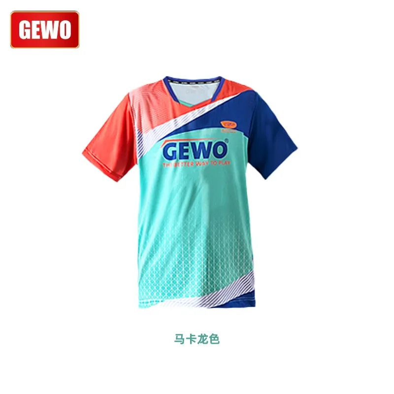 GEWO Table Tennis Jersey Short Sleeved Breathable Sweat Absorbing Quick Drying Fabric Training Competition Unisex Sports T-shirt