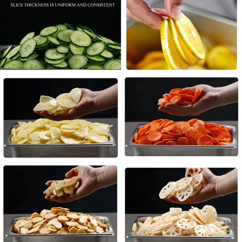 Commercial Vegetable Cutter For Pickled Cabbage Pepper Potato Lemon Mango Electric Vegetable Shredder Slicing Cutting Machine 4