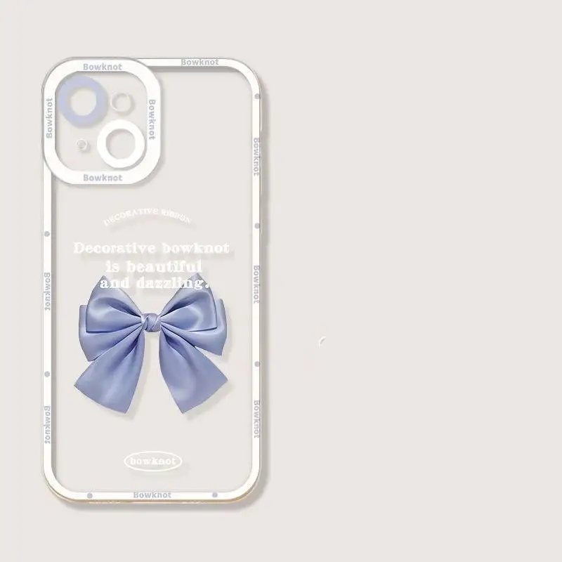 Floral Pink Bowknot Fashion Silicone Phone Case Cover