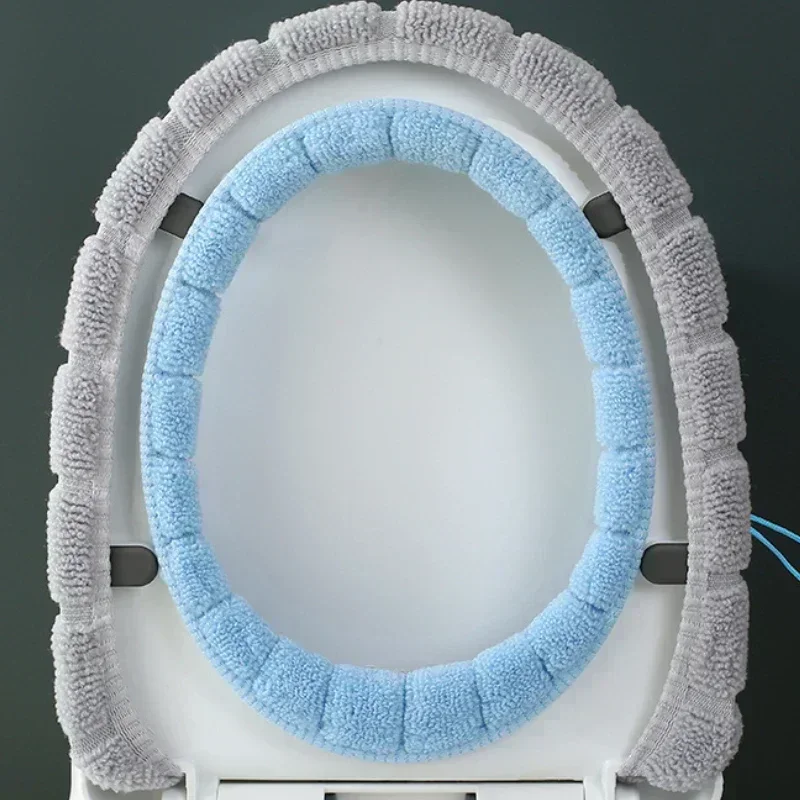 Winter Warm Toilet Seat Cover Mat Bathroom Toilet Pad Cushion with Handle Thicker Soft Washable Closestool Warmer Accessories 4