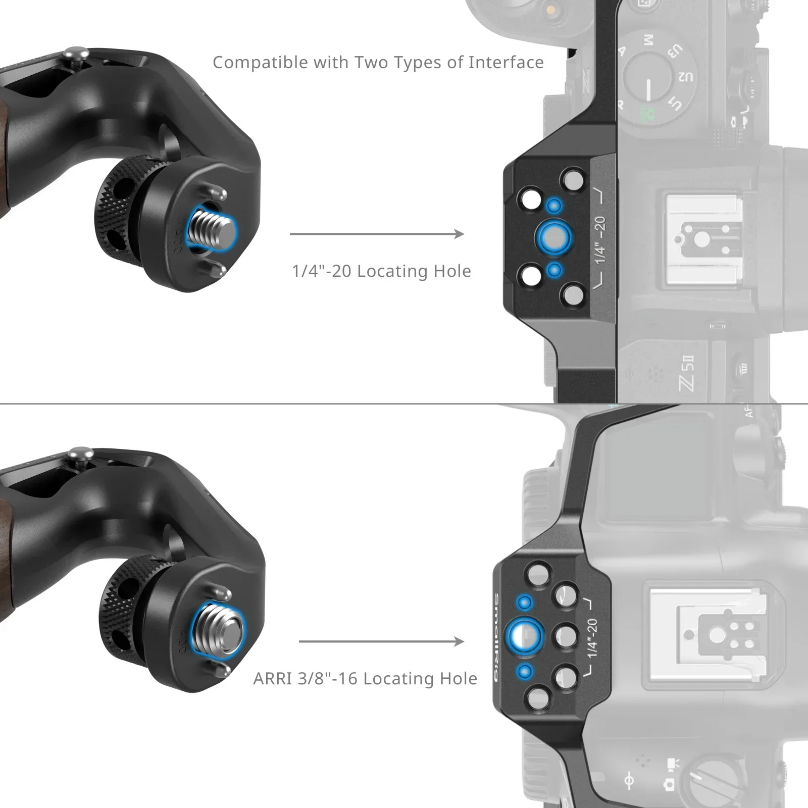 SmallRig Top Handle with Cold Shoe Mount / NATO Clamp / (1/4" & 3/8") Two-in-O