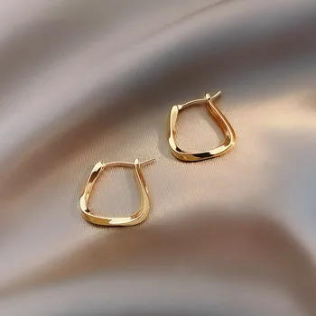 Thick Gold Hoop Earrings For Women Gold Plated Chunky Hoop Earring Fashion Geometry Square Earrings Gold Jewelry