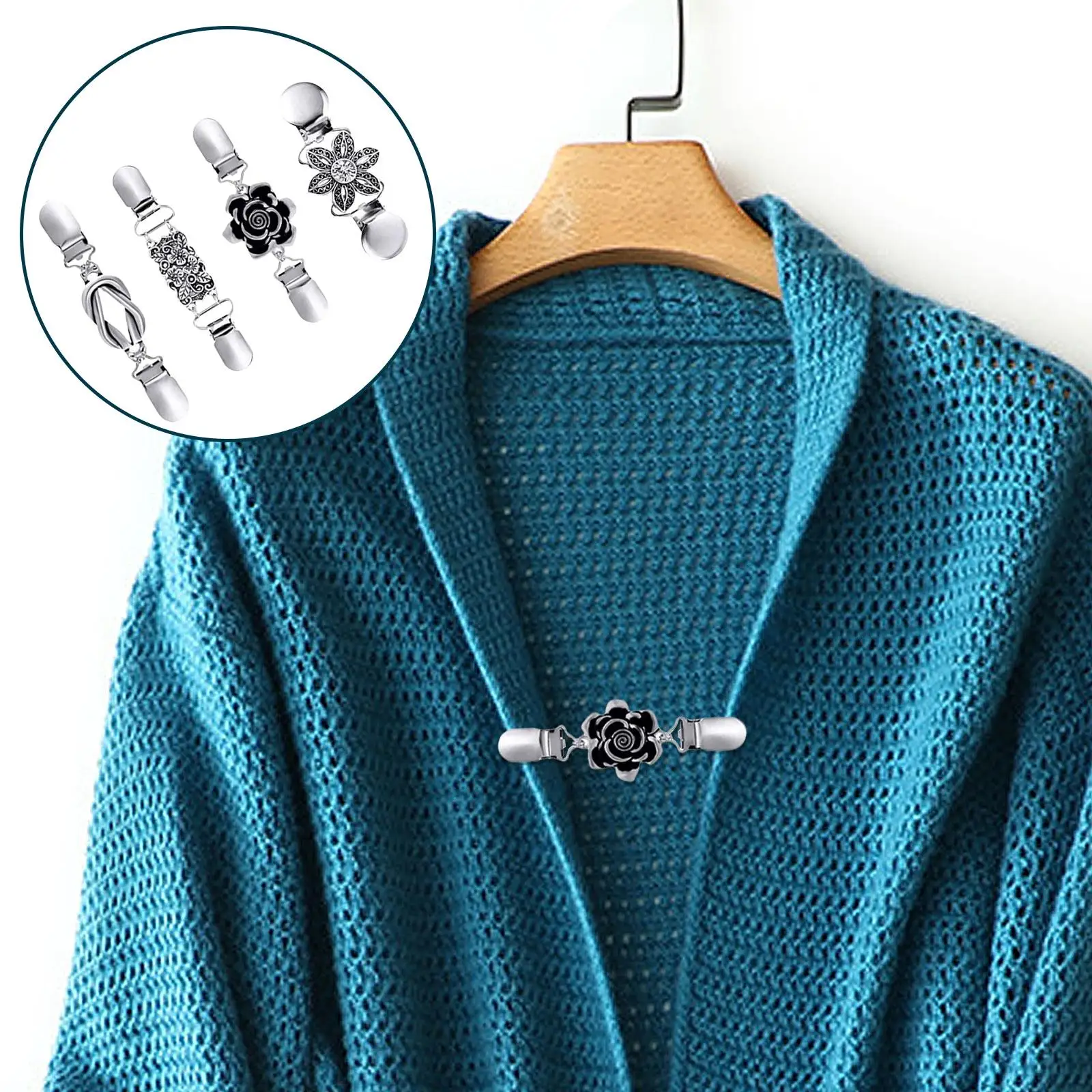 4x Sweater Shawl Clips Cardigan Brooch Clip Coat Clasp Holder for Jackets  Girls Women - AliExpress
