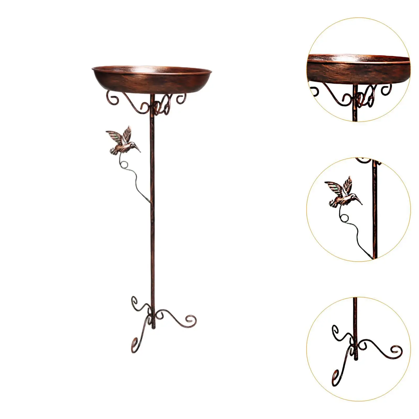 Standing Bird Bath Bowl Bird Feeder Outside Garden Patio Landscape Water Bowl