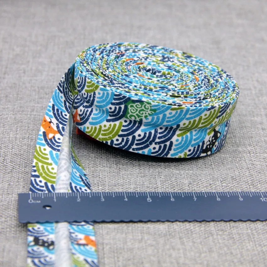 Cotton Bias tape printed flowers size 25mm 1" 10meters printed flowers Cotton twill Bias binding tape DIY sewing colorful cotton bias tape fabric craft supplies